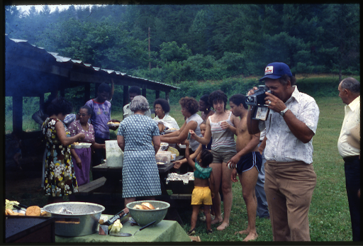 Junaluska residents at a community event in the park